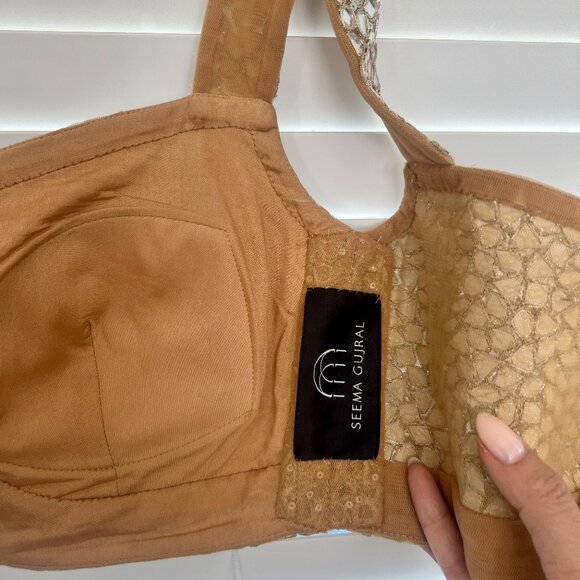 SEEMA GUJRAL Gold & Silver Embroidered Lehenga Dress Set for Bridal or Wedding - Picture 10 of 17